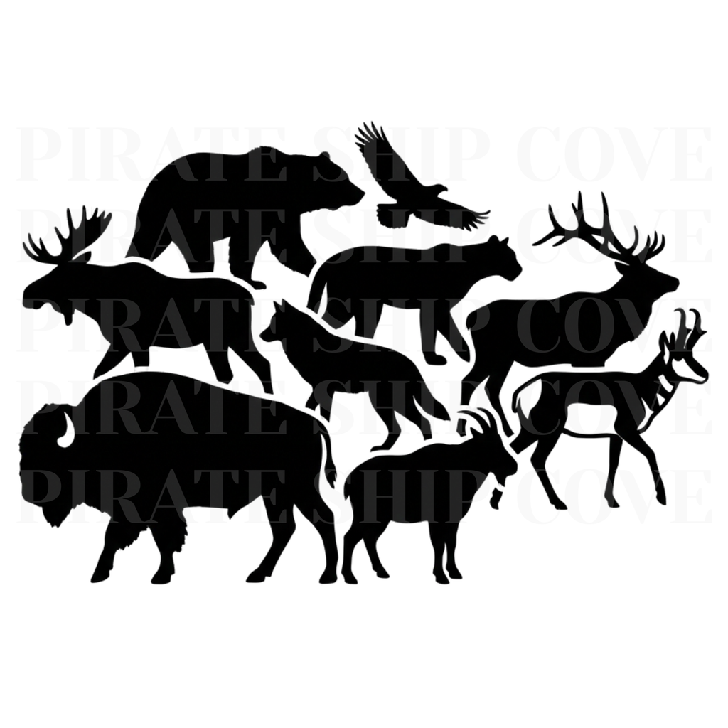 Montana Wildlife Kit - 10 Instant Downloadable Decals